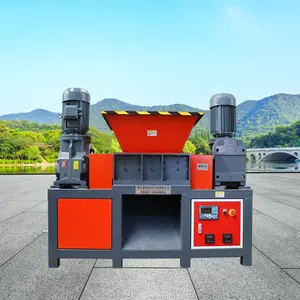 Dete-trituradora de basura de doble eje, máquina trituradora de metal y plástico para reciclaje de metal