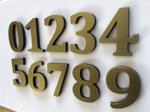 De vestíbulo de latón cepillado letras signo de número de casa de señalización - Product Image 5