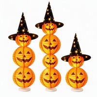 Décoration de pilier citrouille lumineuse transfrontalière pour Halloween, idéale pour les magasins et les bars, accessoire photo pour une ambiance festive