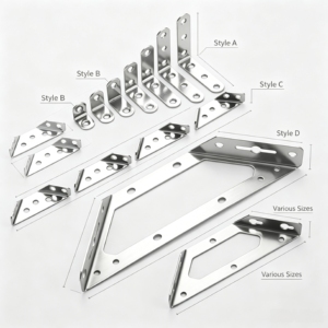Support d'angle triangulaire en métal, acier inoxydable, support d'angle multifonction, support d'étagère murale, connecteur de réparation de meubles - Product Image 3