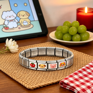 Pulsera de Charms Italiana de Acero Inoxidable con Baño de Platino, con Diseños de Perros, Gatos, Frutas, Emojis Divertidos, Regalo Personalizado de Moda DIY - Product Image 3