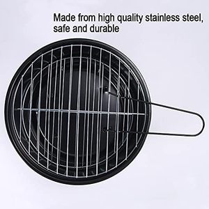 Small Outdoor Charcoal Grill <b>Trolley</b> <b>Foldable</b> Portable Anti-Rust Non-Stick Detachable High Quality Round Rack Home BBQ Grill - Product Image 3