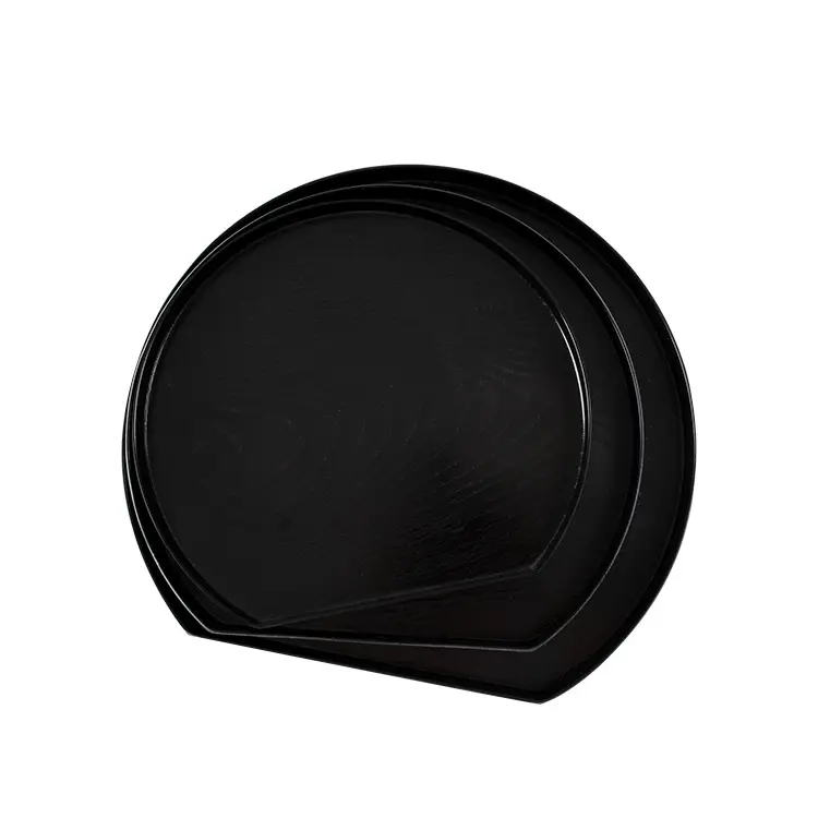 Benutzer definierte billige einfache weiße/schwarze Holzmaserung Melamin Großhandel Teller Teller Tabletts Geschirr für Restaurant und Hotel