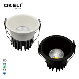 OKELI 7w 12w 18w commercial indoor light cob aluminium housing ceiling led recessed downlight