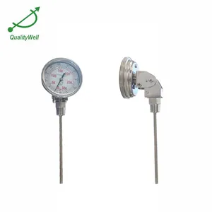 0-300C Adjustable Connection Stainless Steel 3 Inch Bimetal Thermometer Gauge For Pipeline