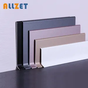 Rodapiés de Metal curvo autoadhesivo, Base protectora de pared de 60mm, perfil de rodapiés de aluminio