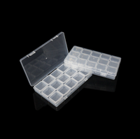 Boîte de rangement en plastique transparent à 15 compartiments, boîte organisatrice en plastique acrylique transparente pour perles, autocollants, fournitures d'art et d'artisanat