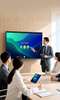 Pizarra Digital Inteligente Interactiva IBoard de 98 Pulgadas con Panel LED 1080p, 20 Puntos de Tacto con Lápiz/Dedo, Multifuncional, Marco Metálico