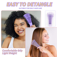 Brosse à cheveux démêlante Peignes à queue de rat pour coiffer les cheveux bouclés/droits/humides/secs/longs/courts pour femmes enfants hommes