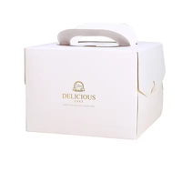 Emballage en carton ondulé personnalisé, carton haute résistance antichoc, boîte à gâteau pliable avec poignée