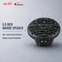 Speaker Laut Plastik 6,5 Inci IPX6 Tahan Air dengan Grille LED untuk Kapal, Produksi Massal Kustom