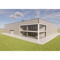 Almacén de Estructura de Acero Ligero Moderno, Kit de Construcción Metálica Prefabricada