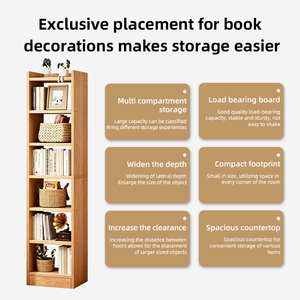 Estantería <span class=keywords><strong>de</strong></span> pie para almacenamiento, mueble <span class=keywords><strong>de</strong></span> almacenamiento sencillo <span class=keywords><strong>de</strong></span> varias capas para sala <span class=keywords><strong>de</strong></span> estar, librero pequeño para espacios estrechos junto al almacenamiento - Product Image 3