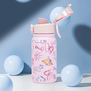 Kids Double Wall Stainless Steel Insulated Water Bottle With Handle And Lid Vacuum <b>Flask</b> For <b>Hot</b> And Cold Beverages - Product Image 3
