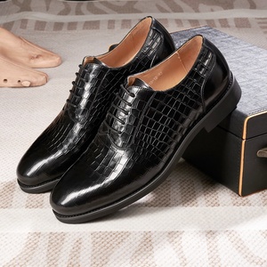 High-quality Men Formal Dress Shoes Casual and Elegant Style Fashionable Lacing Design <b>Pointed</b> Toe Anti-slip Men Leather Shoes - Product Image 1