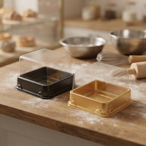 Custom Disposable Food Grade PET Plastic Candy <strong>Container</strong> <strong>Clear</strong> Rectangle Bakery Box with Lid Heat Transfer Printing POMA Brand - Product Image 2