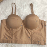 En gros, Haut corset bustier simple pour femme, personnalisé, basique, réglable, avec bretelles à anneaux en acier fantaisie