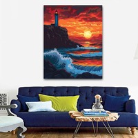 Peinture à l'huile numérique DIY sur toile, à remplir soi-même, motif paysage magnifique, taille personnalisée