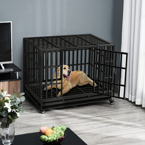 <strong>Dog</strong> Fence <strong>Cage</strong> with Lockable <strong>Wheels</strong> Wholesale Indoor Heavy Duty <strong>Metal</strong> Xxxl <strong>Dog</strong> Crate for Large <strong>Dogs</strong> - Product Image 5