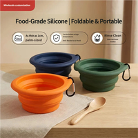 Bol pliable en silicone rond pour animaux de compagnie, spécialement conçu pour les animaux, bol portable pour chien pour l'alimentation et l'hydratation en extérieur, bol pour chat, bol pour chien