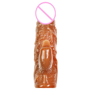 Men's Soft TPE Gel Crystal Spike Sleeve Double <b>Vibration</b> Sex Product for Condom Enhancement and Penis Toy - Product Image 4