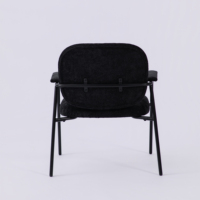 Fauteuil de loisirs moderne en tissu capitonné avec pieds en métal, dossier ailé et rembourrage en mousse inclinable – Idéal pour la maison, le bureau et la salle à manger