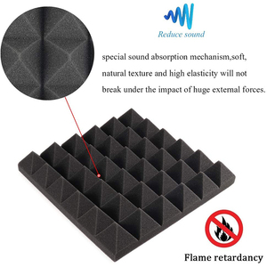 Espuma de alta absorção acústica em cor carvão para estúdio de isolamento acústico de 6 peças em pirâmide - Product Image 5