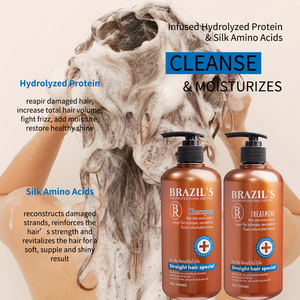 Yafeila Classic 500ml Shampooing et Après-Shampooing <span class=keywords><strong>Sans</strong></span> <span class=keywords><strong>Sulfate</strong></span> pour Soin Capillaire <span class=keywords><strong>Brésilien</strong></span>, Huiles Naturelles Biologiques d'Argan et de Coco, Acides Aminés, Cheveux Bouclés - Product Image 2
