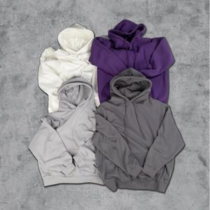 Sudaderas con capucha sueltas desgastadas de gran tamaño en blanco con lavado ácido de 400GSM, ropa de calle, jersey liso, Sudadera con capucha, fabricantes de ropa para hombre - Product Image 1