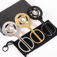 Coupe-cigares en acier inoxydable à double lame pour hommes, accessoire de fumage portable, durable et luxueux, logo personnalisé, meilleur cadeau