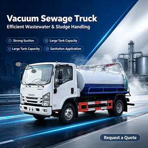 รถบรรทุกถังดูดสิ่งปฏิกูลแบบสุญญากาศ Isuzu 4x2 6CBM จากโรงงานโดยตรง พร้อมเซ็นเซอร์วัดระดับน้ำอัตโนมัติ สำหรับงานสุขาภิบาล ขาย - Product Image 1