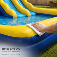 Toboggan aquatique gonflable avec piscine à jets d'eau, toboggan de jardin multi-voies en PVC pour enfants et familles, jeux aquatiques en plein air