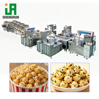 Ligne de production de pop-corn en forme de boule entièrement automatique, équipement de transformation alimentaire pour pop-corn aromatisé au beurre caramel