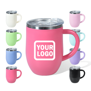 Bicchiere da Vino Isolato a Doppia Parete 12oz con Manico e Logo Personalizzato, <span class=keywords><strong>Bicchieri</strong></span> in Acciaio Inox, Tazza da Caffè Leggera <span class=keywords><strong>per</strong></span> Ufficio - Product Image 4