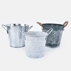 High Quality Wholesales Custom Design Galvanized Metal round Garden Flower pot s