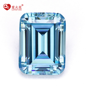 Chất lượng cao nhà máy Emerald cắt màu xanh Loose Stones Octagon bước cắt CZ đá quý đá tổng hợp <span class=keywords><strong>Cubic</strong></span> <span class=keywords><strong>Zirconia</strong></span> - Product Image 1