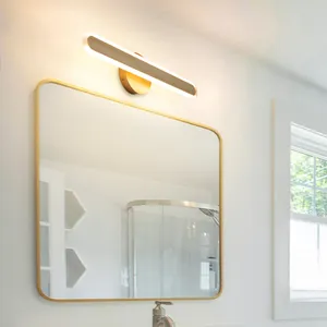 Красивая линейная настенная лампа с регулируемой яркостью для дома, 10 Вт, современный дизайн, длинная квадратная настенная лампа, светодиодное настенное бра из латуни для ванной комнаты