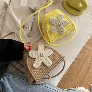Sac seau tendance en corde de coton tressée, style ethnique rustique, avec perles, pour le commerce de gros à l'international - Product Image 2