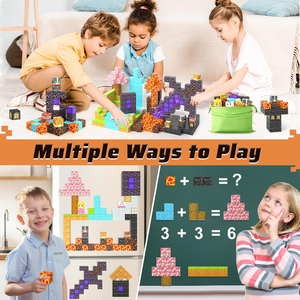 200 pièces blocs magnétiques portail magique ensemble aimant enfants jouets pour garçons filles tige carreaux magnétiques <span class=keywords><strong>jeux</strong></span> de construction sensoriel enfant en bas âge jouets - Product Image 5