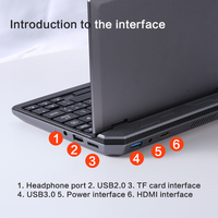 UGAME Pocket Mini-Laptop 7-Zoll-Touchscreen Celeron J3455 8GB RAM 2TB SSD-Notebook-Computer 2.0MP Webcam Netbook Win 10