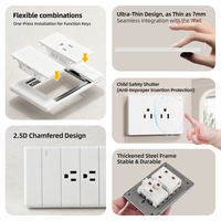 Prises murales et interrupteurs contemporains KSQ Slim PC Panel 118, norme américaine, articles électriques domestiques fiables