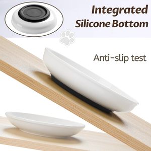 Set di Ciotole in Ceramica Ecologiche Antiscivolo e Alla Moda <span class=keywords><strong>per</strong></span> Gatti da Interno, Piatti Bassi e Larghi <span class=keywords><strong>per</strong></span> <span class=keywords><strong>Gattini</strong></span> - Product Image 3