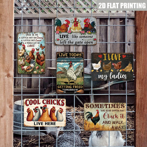 Letrero de metal vintage con la frase «I Love My Ladies With Baby Chicks» - Product Image 3