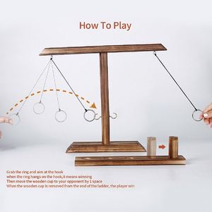 Jeu de lancer d'anneaux en bois pour adultes, pour bar, maison et soirées, avec jeu de boisson à table - Product Image 2