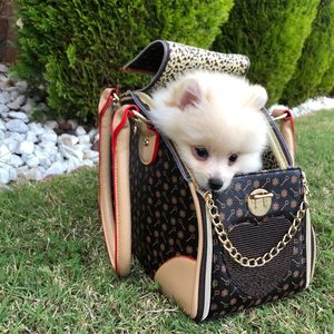 Tas punggung kapasitas 5kg untuk anak anjing kecil Fashion mewah tahan air ramah lingkungan ransel tempat anak anjing ritsleting kulit PU perjalanan luar ruangan berjalan - Product Image 3
