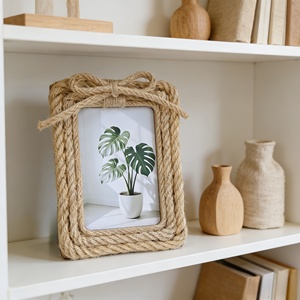 Cornice Portafoto in Corda Intrecciata Stile Nordico, Cornice Decorativa Creativa, Ornamento da Tavolo per Soggiorno e Decorazione Casa - Product Image 5