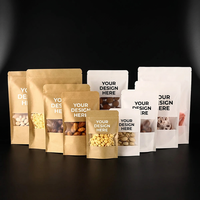 Sacs Doypack Verticaux Réutilisables en Papier Kraft avec Fermeture Éclair, Emballage Alimentaire Personnalisable en Taille et LOGO