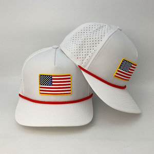 قبعات جولف من البوليستر بخمسة ألواح مع شعار مخصص من البولي فينيل كلوريد للرجال والنساء، قبعات بيسبول مخصصة للرياضات الخارجية مع ثقوب مقطوعة بالليزر - Product Image 6