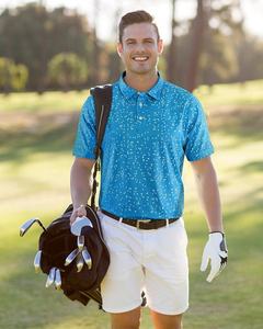 Polos de golf imprimés avec logo OEM Vente en gros Polos de haute qualité pour hommes 88% Spandex 12% Polyester Chemises de golf rayées - Product Image 4