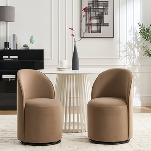 <span class=keywords><strong>Set</strong></span> di 2 Sedie Girevoli Moderne in Velluto con Gambe in Metallo - Comode Sedie da Pranzo per Arredamento Casa - Product Image 4